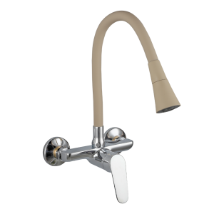 INTER CERAMIC WALL FAUCET FOR SINK LINNI BRASS CHROME/BEIGE